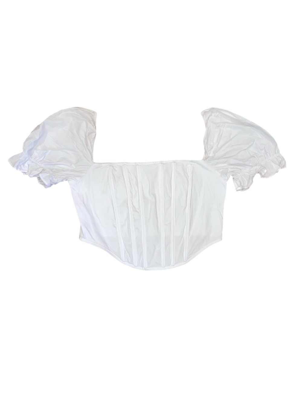 More to come white corset top